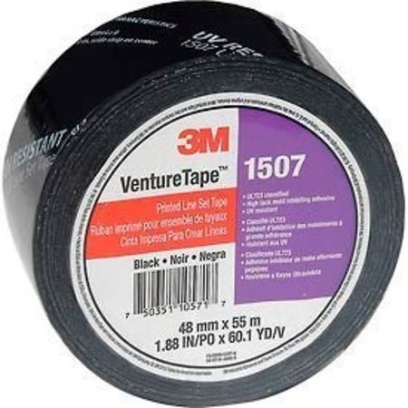 3M 3M&#8482; VentureTape 1507PRTD-Q130 UV Resistant Line Set Tape 2 IN x 60 Yards Black 7010378681